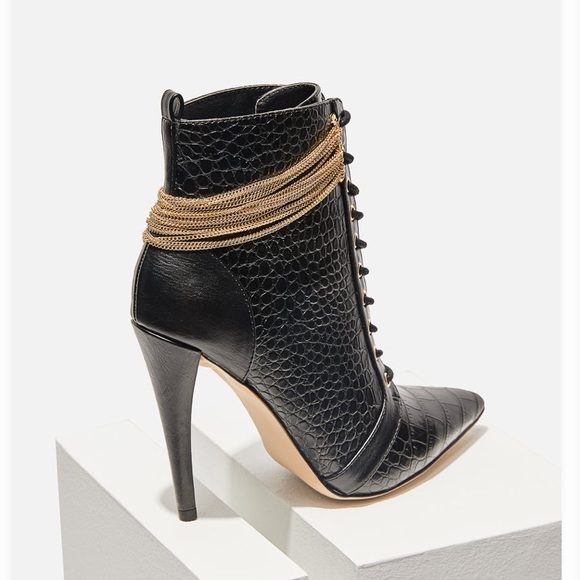 Black chain link detail booties7 7.5 8 8.5 9 9.5 - Picture 12 of 13